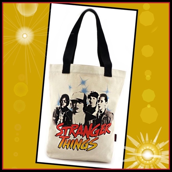 Loungefly Stranger Things Characters Inspired Strong Canvas Tote Bag Large - Picture 2 of 5